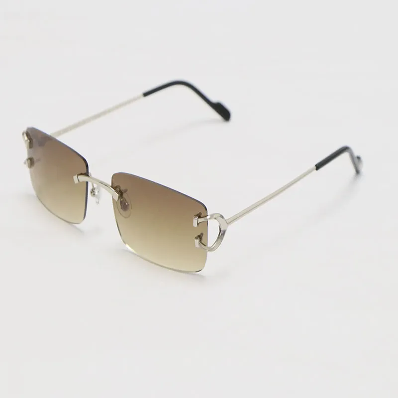 Latest fashion luxury rimless metal sunglasses man and woman frame high quality 18k gold lens designer sunglasses frame size 57-18-145mm - Image 8