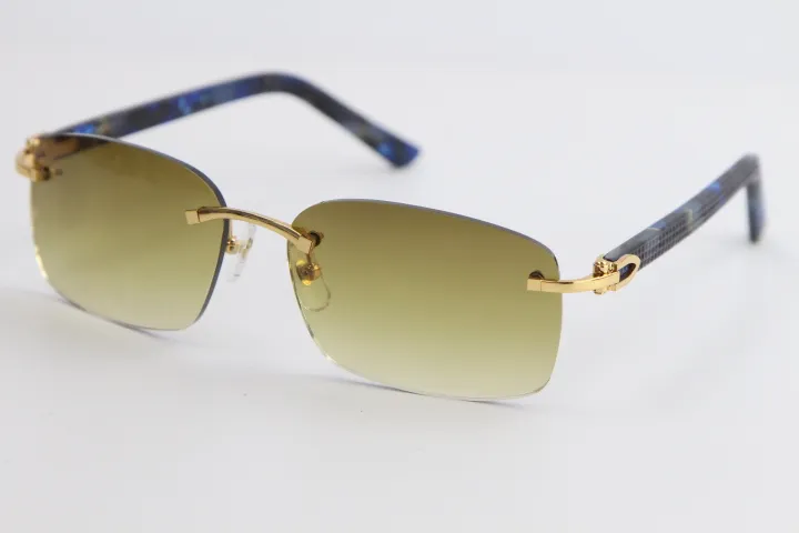 Rimless sunglasses marble plaid plank optical sunglasses fashion high quality eyewear mirror lens unisex - Image 2