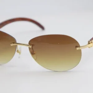 Elegant silver toned browline oversize round sunglasses featuring natural wood accent frames perfect for sun protection while driving