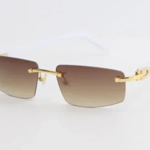 metal cat eye sunglasses men women rimless sunglasses silver gold male and female with box hot designer mens women