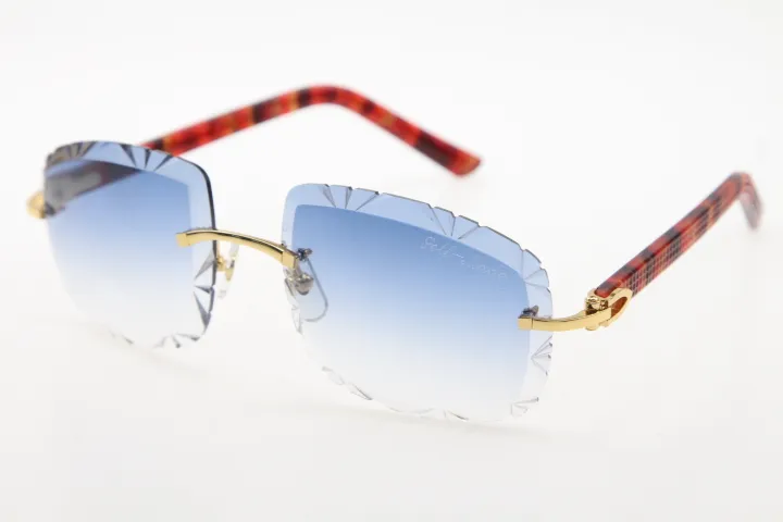 Vintage marble red plank sunglasses fashion high quality glasses male and female C decoration unsex gold gray 3.0 thickness of the lens - Image 6