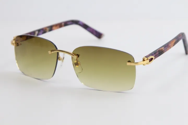 Rimless sunglasses marble plaid plank optical sunglasses fashion high quality eyewear mirror lens unisex - Image 4