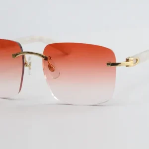 High quality white rimless sunglasses men unisex sunglasses classic pilots metal frame simple leisure C decoration