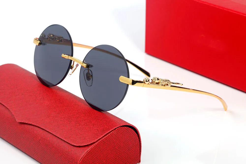 Designer Aviator Sports Sunglasses – Unisex Gold & Silver Frameless Metal Round/Oval Lens Eyewear - Image 3