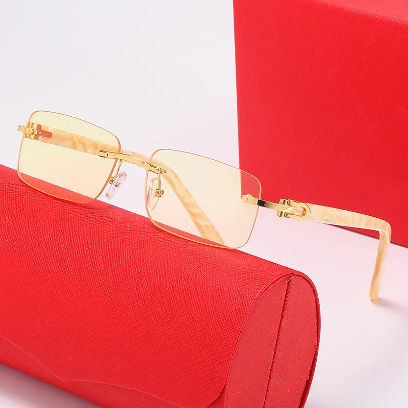 Cartierglasses lunette square mens sunglasses designer women sunglasses metal carti design gold red mirror anti uv wood buffalo horn glasses discolora cartierly - Image 3