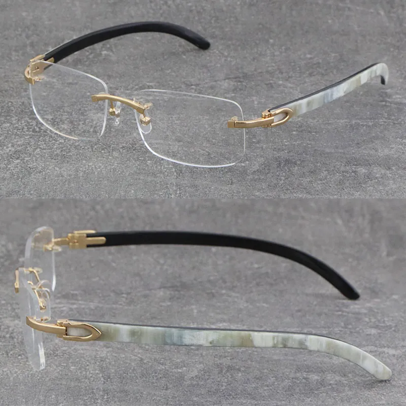 Buffalo horn eyeglasses unisex optical frame quality white inside black 57-18-140mm - Image 9