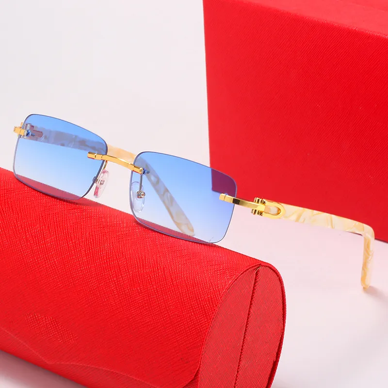 Cartierglasses lunette square mens sunglasses designer women sunglasses metal carti design gold red mirror anti uv wood buffalo horn glasses discolora cartierly - Image 4
