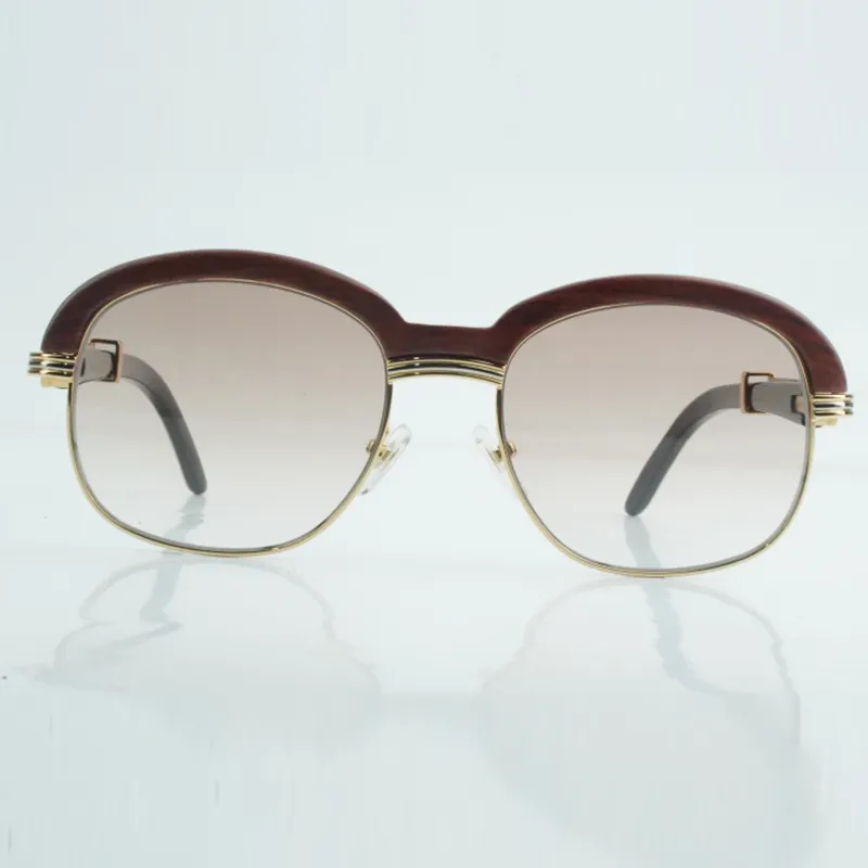 New high-grade natural wood slant support sunglasses Fashion high-end glasses Wood eyebrow black mixed buffalo horn legs sunglasses 1116728 Size 60-18-140mm - Image 7