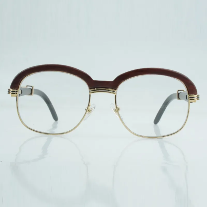 New high-grade natural wood slant support sunglasses Fashion high-end glasses Wood eyebrow black mixed buffalo horn legs sunglasses 1116728 Size 60-18-140mm - Image 6