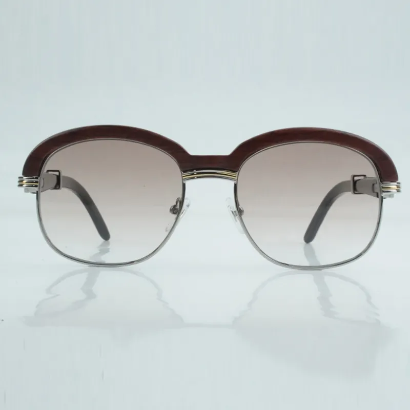 New high-grade natural wood slant support sunglasses Fashion high-end glasses Wood eyebrow black mixed buffalo horn legs sunglasses 1116728 Size 60-18-140mm - Image 5