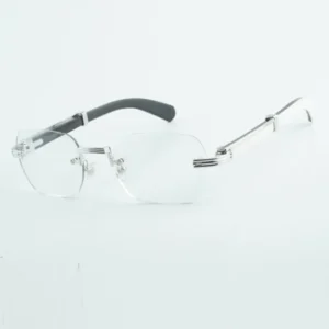 Transparent lens fashionable glasses with natural and large buffalo horn frame size 53-18-145mm